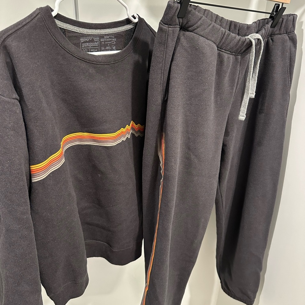 Patagonia Sweatshirt and Joggers Set with Rainbow Stripe
